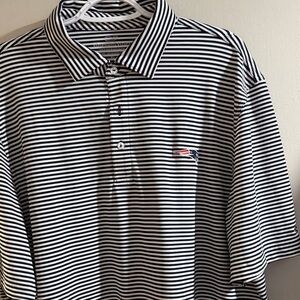 Vineyard Vines New England Patriots Navy and White Striped Polo